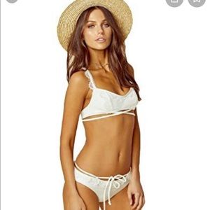 For Love & Lemons White Lace “La Rochelle” Bikini